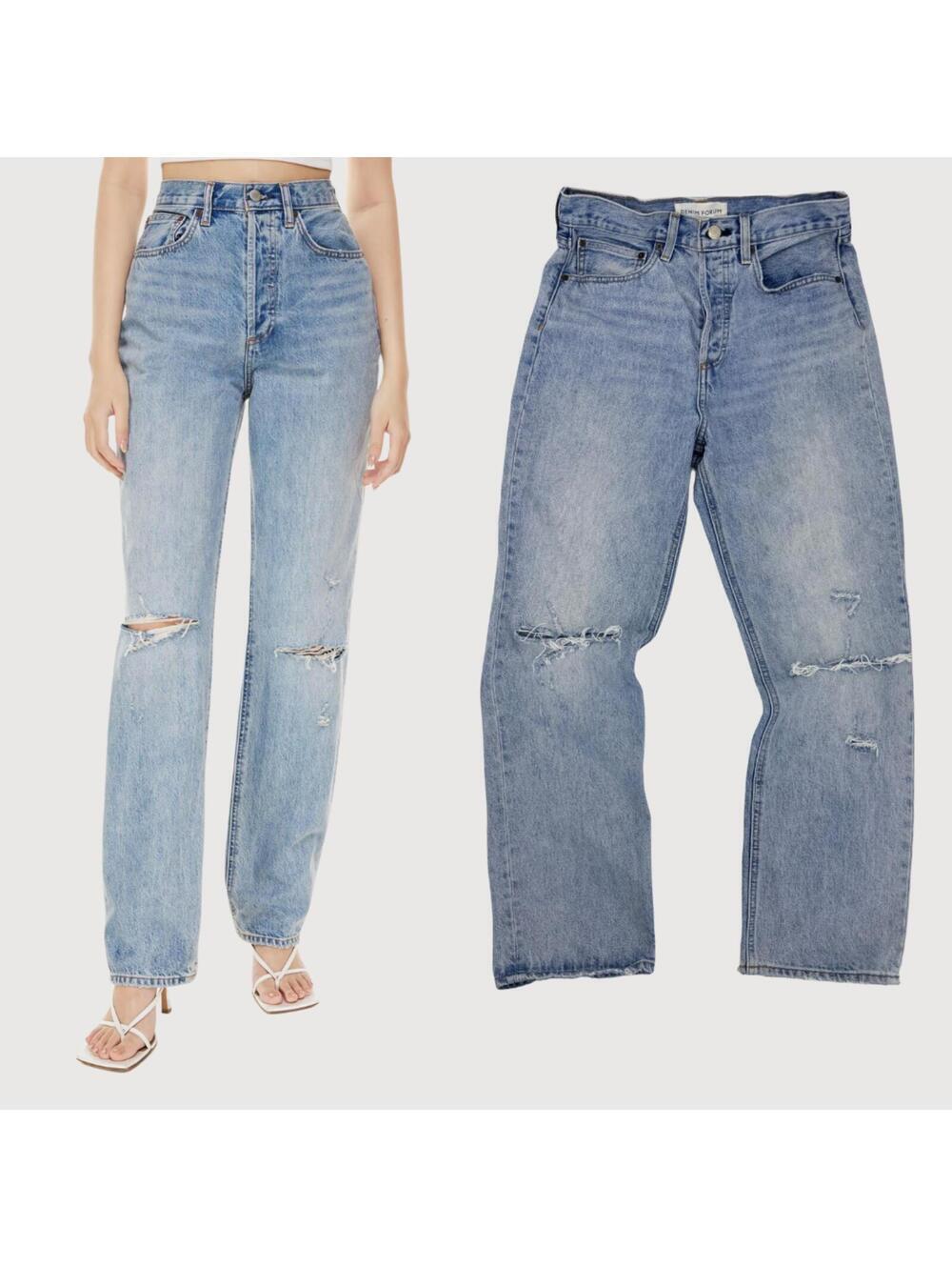 Aritzia Denim Forum Joni High Rise Loose Jeans Light Wash 27